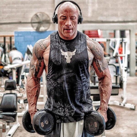 Dwayne Johnson Under Armour Cut Off T Boys M - Picture 1 of 6